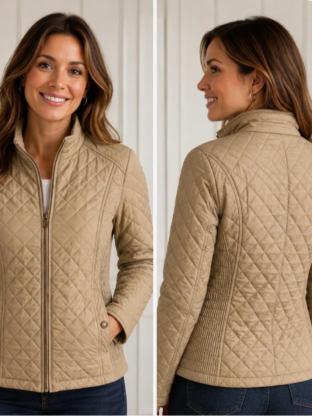 Johnston & Murphy Quilted Jacket in Khaki